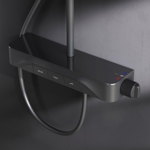 Душевая система со смесителем Am.Pm Func F078F222 монтаж настенная с термостатом черный