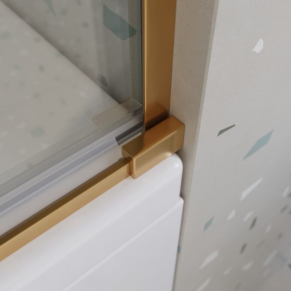 Шторка для ванны раздвижная  Cezares Tandem Soft TANDEM-SOFT-VF-2-180/145-C-BORO-IV 180 см, стекла прозрачные, профиль матовое золото