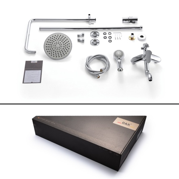 Душевая система со смесителем D&K Rhein DA1393701B07 монтаж настенная без термостата хром