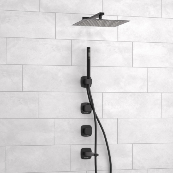 Душевая система со смесителем Wasserkraft Nuthe 9100 A9151.265.315.219.162.327.242.217 монтаж встраиваемая в стену без термостата черный