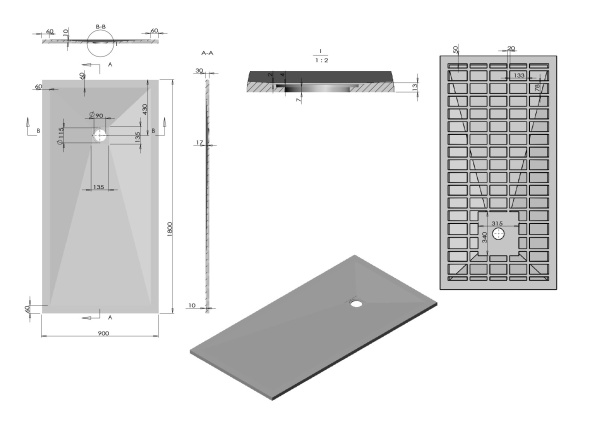 Душевой поддон низкий Vincea VST-4SR VST-4SR9018W прямоугольный литьевой мрамор 180x90 белый матовый