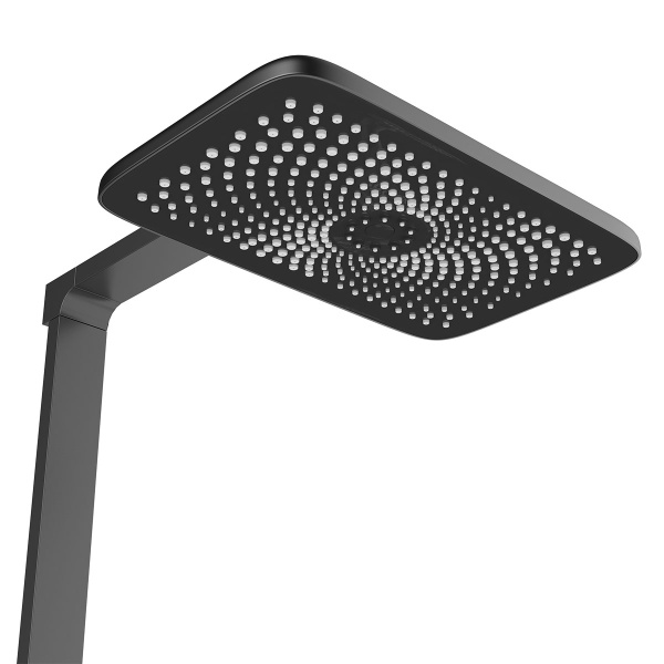 Душевая система со смесителем Vincea Inspire VSFS-3I13TGM монтаж настенная с термостатом вороненая сталь