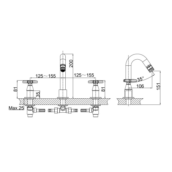 Смеситель для раковины D&amp;K Hessen.Grimm DA1384141 хром