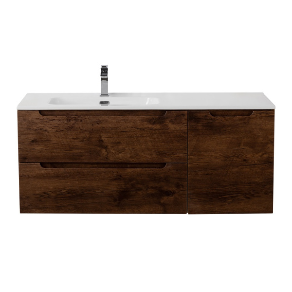 Тумба под раковину подвесная BelBagno Etna ETNA-1200-2C-1A-SO-RW-L 120 см  2 ящика + 1 дверца цвет Rovere Moro 