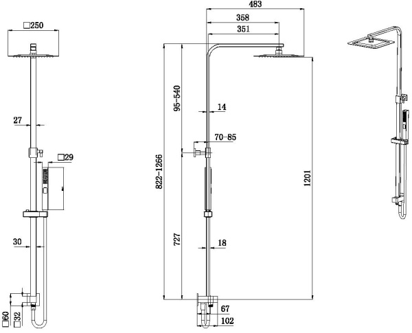 Душевая система без смесителя Allen Brau Infinity 5.21031-00 монтаж настенная  хром