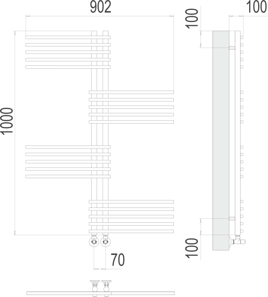 Полотенцесушитель водяной Terminus Европа П20  90x100 4670078530615 хром