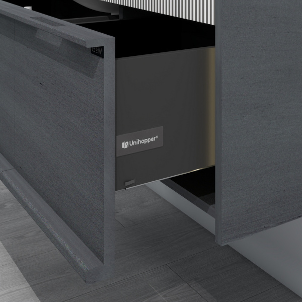 Тумба с раковиной подвесная Black&amp;White Universe U950.1200 120 см  1 ящик+1 скрытый цвет Atique Gray 