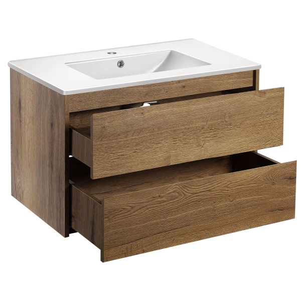 Тумба  подвесная Vincea Gio VMC-2G800TO 80 см  2 ящика цвет T.Oak 