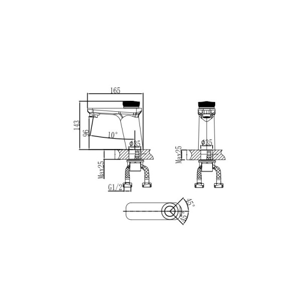 Смеситель для раковины D&amp;K Bayern.Alfeld DA1482101 хром