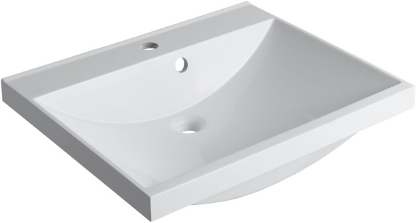 Раковина мебельная квадратная  Aquanet Нота 00281220 литьевой мрамор цвет белый