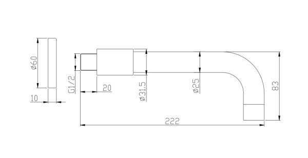 Излив для ванны BelBagno Nova BB-SFR-IN сатин 