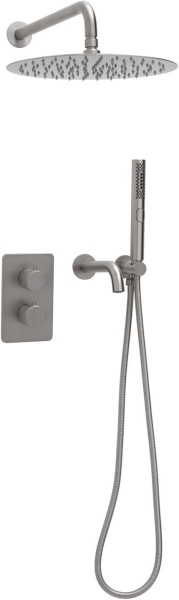 Душевая система со смесителем Allen Brau Priority 5.31014-BN монтаж встраиваемая в стену с термостатом брашированный никель