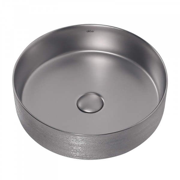 Раковина  круглая Abber Bequem AC2109BSM фаянс цвет серебро матовое