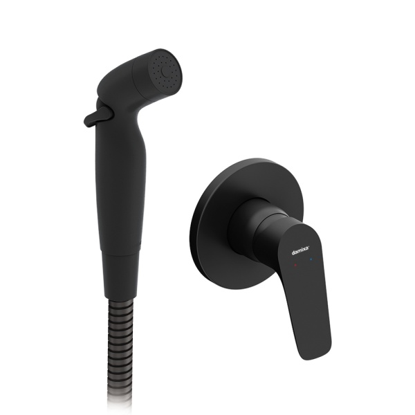 Гигиенический душ Damixa Jupiter 777510300 встраиваемый в стену черный матовый