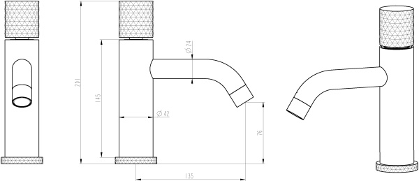 Смеситель для раковины Boheme Stick 121-GCR.2 