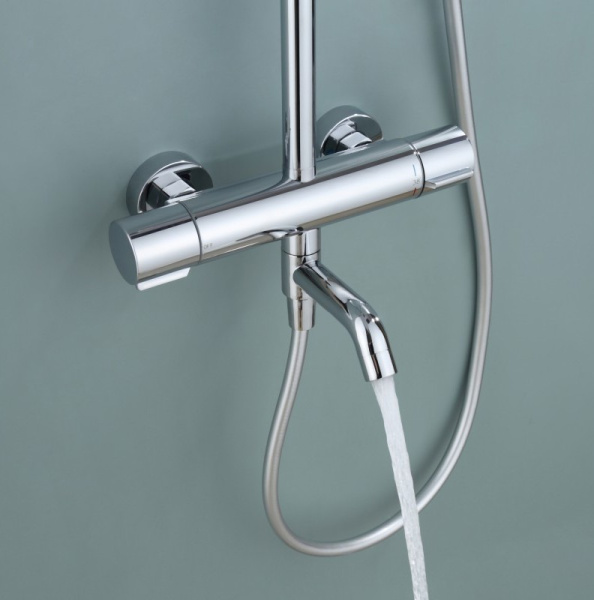 Душевая система со смесителем ALMAes Deivon SDI-1832 монтаж настенная с термостатом хром