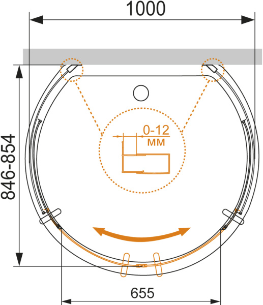 Душевой угол Cezares Eco ECO-O-2-100/85-C-Cr круглая  стекла прозрачные, профиль хром