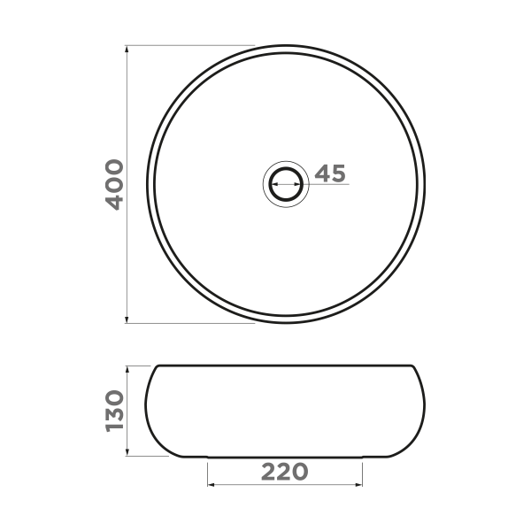 Раковина накладная круглая Omoikiri Fumico 4972079 керамика цвет коричневый