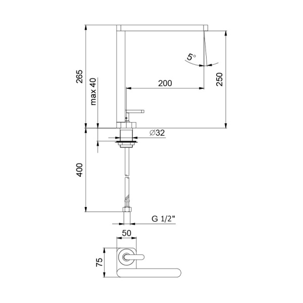 Смеситель для кухни Webert Living LV920302015 без подключения к фильтру хром