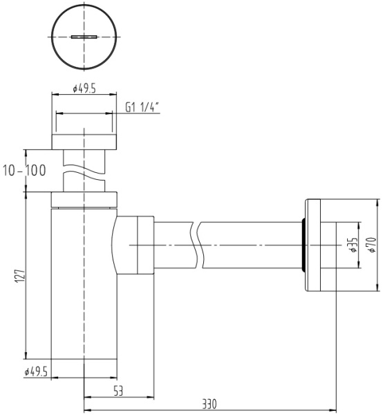Сифон для раковины Allen Brau Priority 5.31025-31 латунь черный матовый