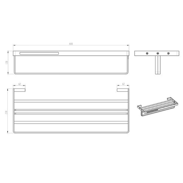 Полка для ванной Boheme Q 10947-MW латунь