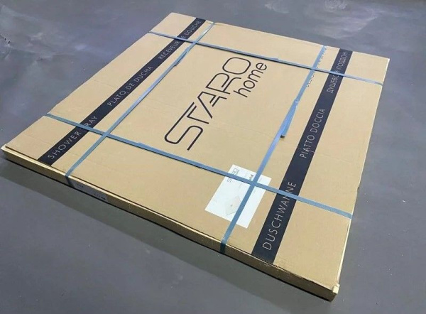 Душевой поддон низкий StaroHome Solid Sanydur® 1237833 прямоугольный литьевой мрамор 140x80 серый матовый