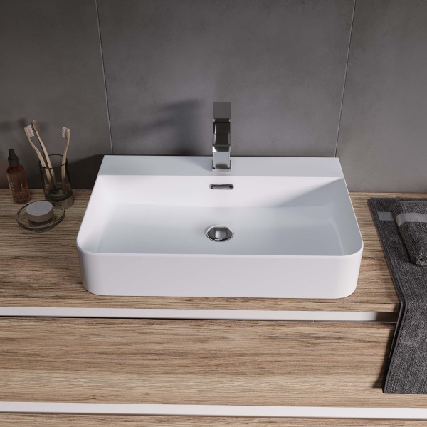 Раковина  прямоугольная Grossman  GR-3036 фаянс цвет белый