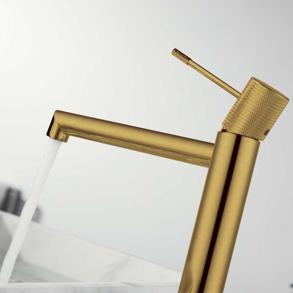 Смеситель для раковины Vincea Desire VBF-1D2BG брашированное золото