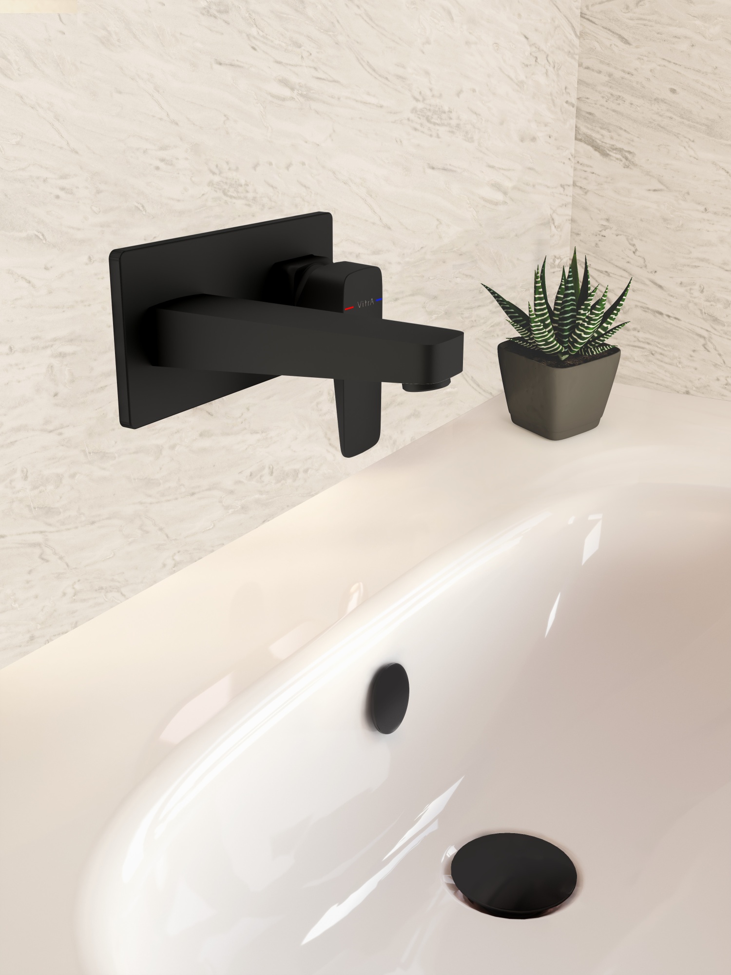 Смеситель для раковины VitrA Root Square A4273836EXP матовый черный