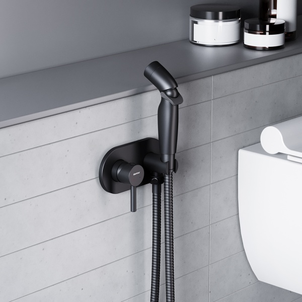 Гигиенический душ Damixa Option 212000300 встраиваемый в стену черный матовый