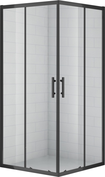 Душевой угол Cezares Eco ECO-O-A-2-90-C-NERO квадратная   стекла , профиль 