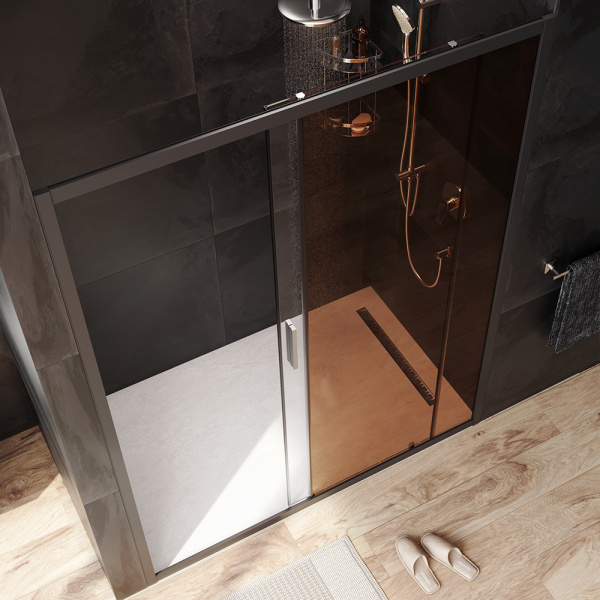 Душевая дверь Am.Pm Gem W90G-150-1-195BBr 150 см стекла тонированные прозрачные, профиль черный
