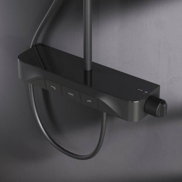 Душевая система со смесителем Am.Pm Func F078F722 монтаж настенная без термостата черный