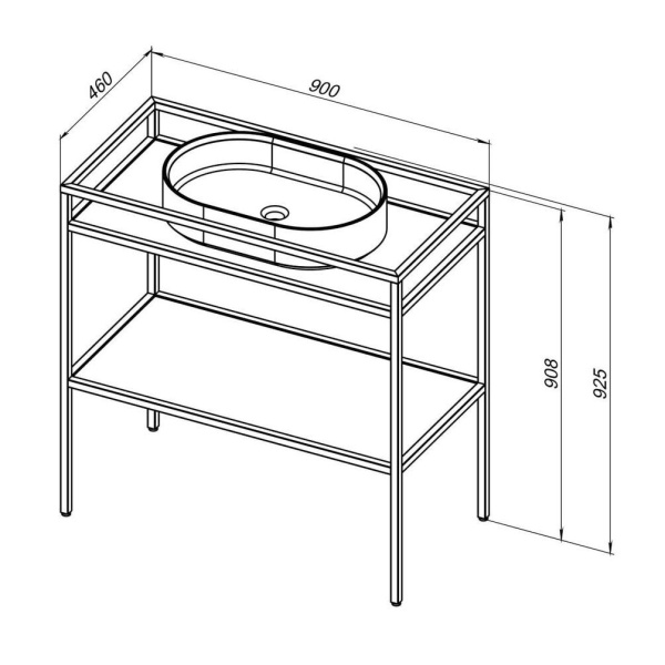 Консоль под столешницу напольная Allen Brau Liberty 1.33004.BB 90 см цвет черный матовый