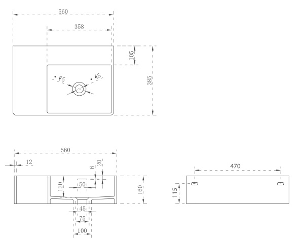 Раковина  прямоугольная Abber STEIN AS2644 R искусственный камень цвет белый матовый