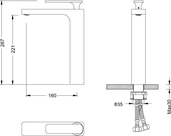 Смеситель для раковины Timo Torne 4311/17F матовое золото
