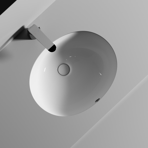 Раковина встраиваемая снизу овальная Ceramica Nova Element CN6042 фарфор цвет белый