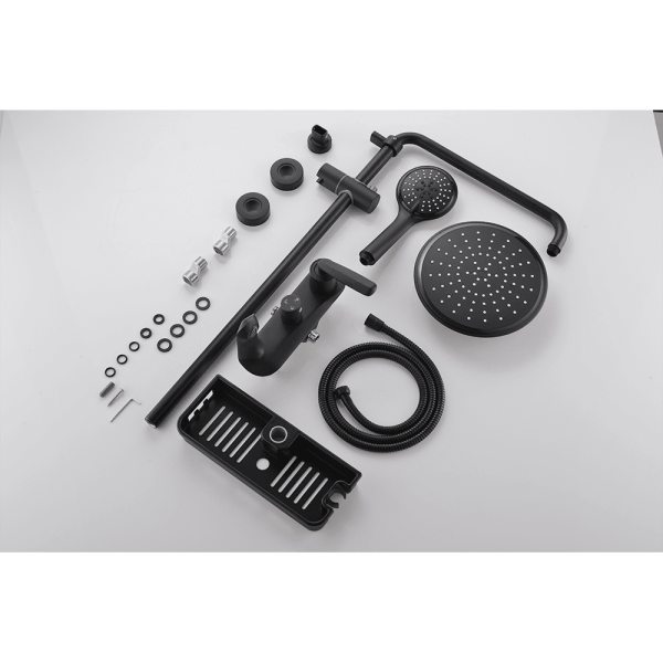 Душевая система со смесителем Orans  OLS-7558 монтаж настенная без термостата черная матовая