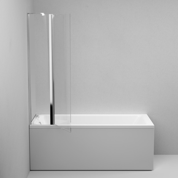Шторка для ванны распашная  Am.Pm Gem W90BS-D3W5-140CT 80 см, стекла прозрачные, профиль хром