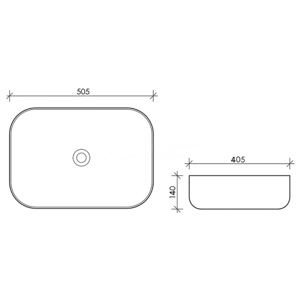 Раковина  прямоугольная Esbano MARTEL ESRNMARTMB фаянс цвет черный матовый