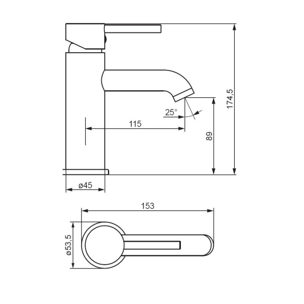 Смеситель для раковины Damixa Scandinavian Pure 360210300 черный матовый