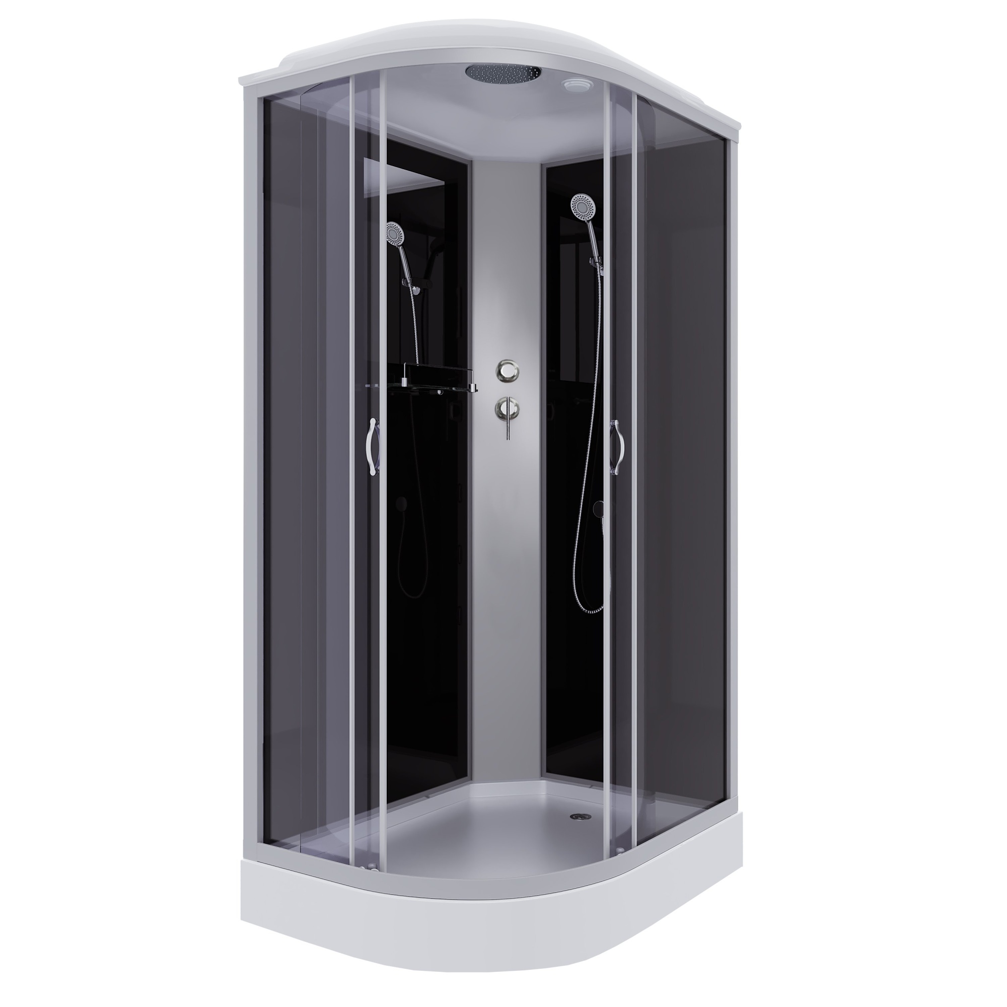 Душевая кабина с крышей Niagara Classic NG-3512-14R асимметричная  120x80 стекла тонированные, профиль матовый хром