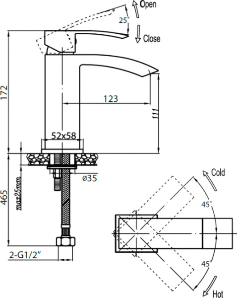 Смеситель для раковины Cezares Quattro QUATTRO-C-LS-01-W0 