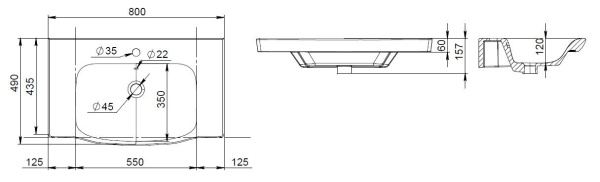 Раковина  нестандартная Am.Pm Like M80WCC0802WG фарфор цвет белый глянцевый