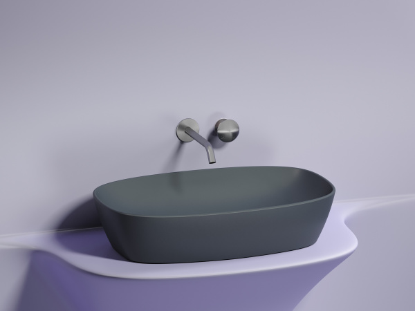 Раковина накладная овальная Ceramica Nova Element CN6049MDH фарфор цвет темно-серый матовый