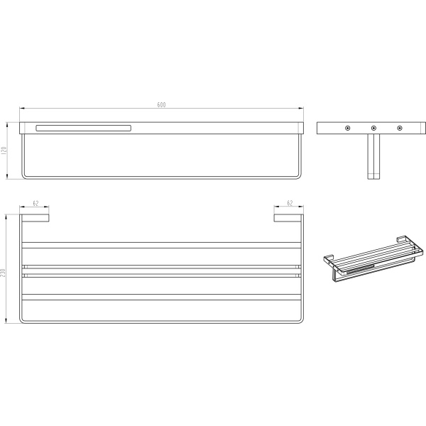 Полка для ванной Boheme Q 10947-G латунь