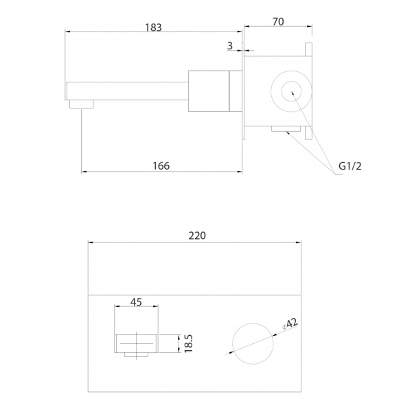 Смеситель для раковины Abber Rund AF8712B черный матовый