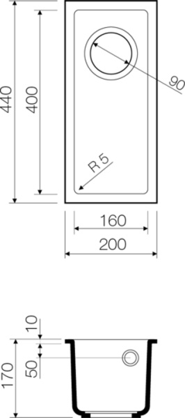 Кухонная мойка прямоугольная Omoikiri Bosen 4993226 встраиваемая снизу коричневый
