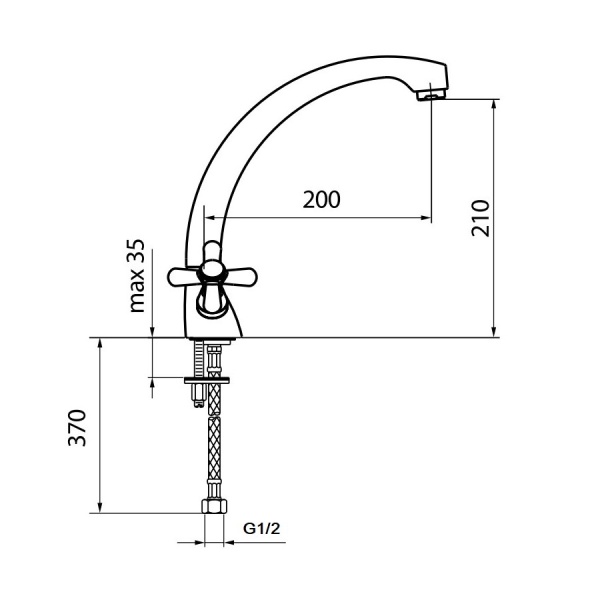 Смеситель для кухни Webert Armony AM780302015 без подключения к фильтру хром