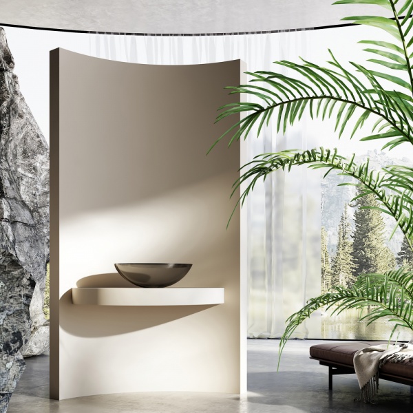 Раковина  овальная Abber Kristall AT2802Onyx полиэфирная смола цвет черный